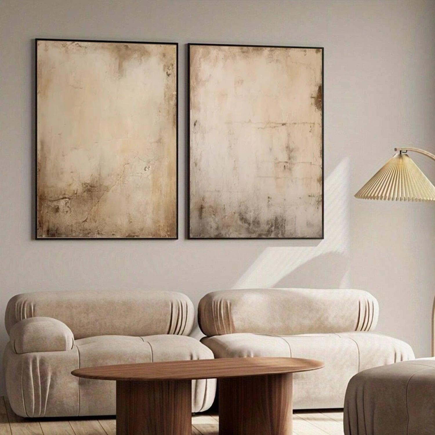 Beige and Brown Wabi Sabi Wall Art Set of 2 #VS156