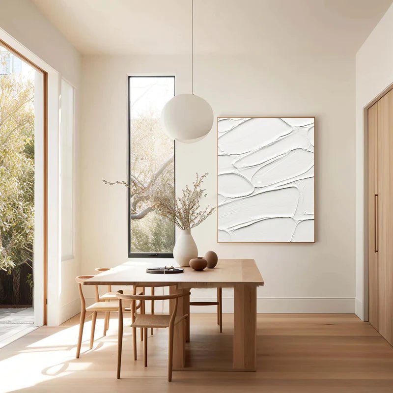 White Minimalist Textured Wall Art #WM028
