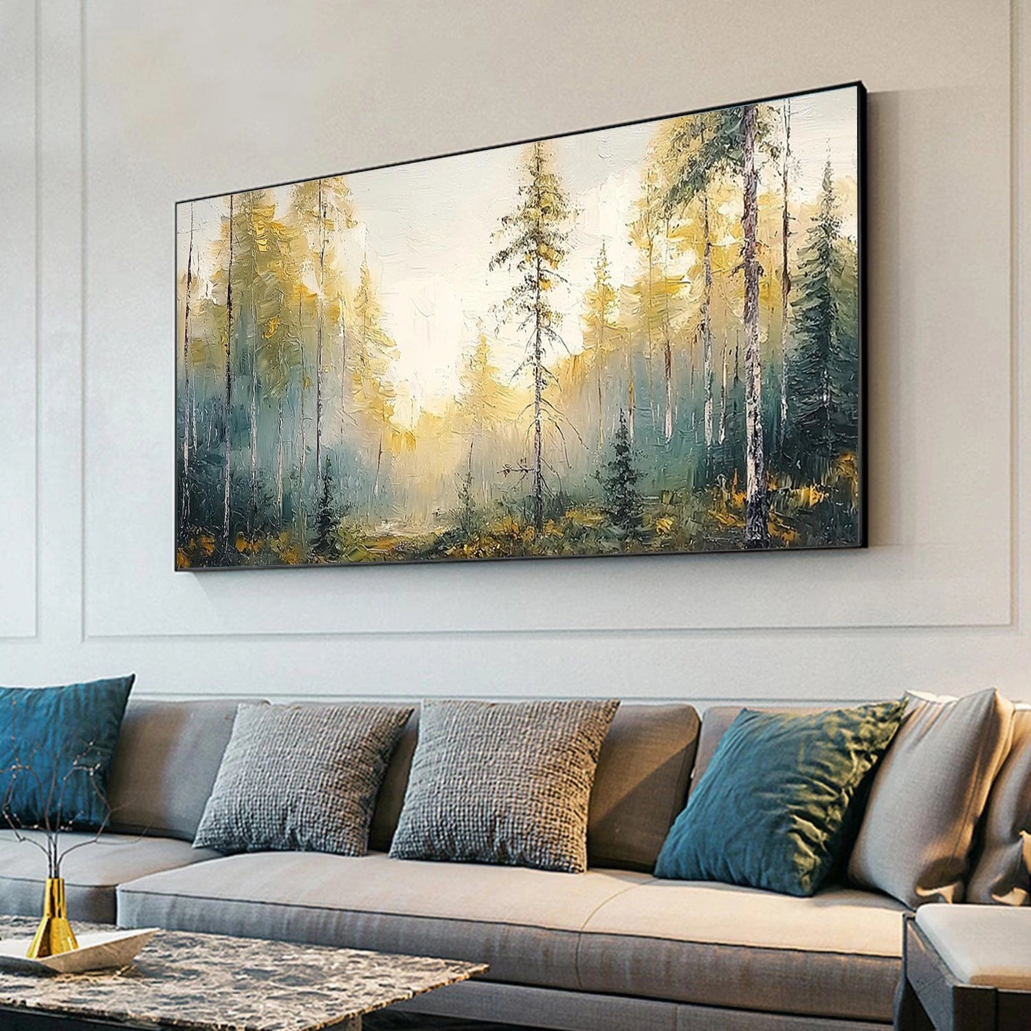 Abstract Flower And Tree Textured Canvas Art #MF136