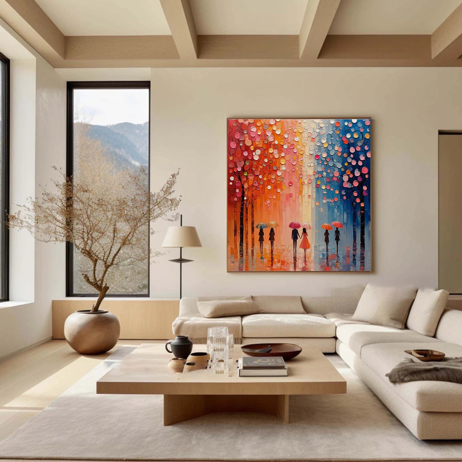 Colorful Abstract Portrait Textured Wall Art # LA058