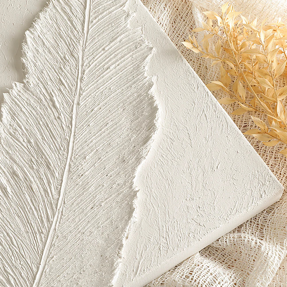 Beige and White Minimalist Textured Canvas Art #WM011