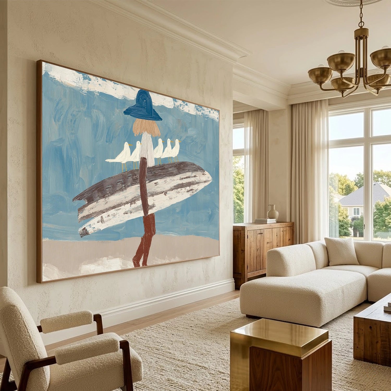Surfing Sport Textured Canvas Painting #PB089