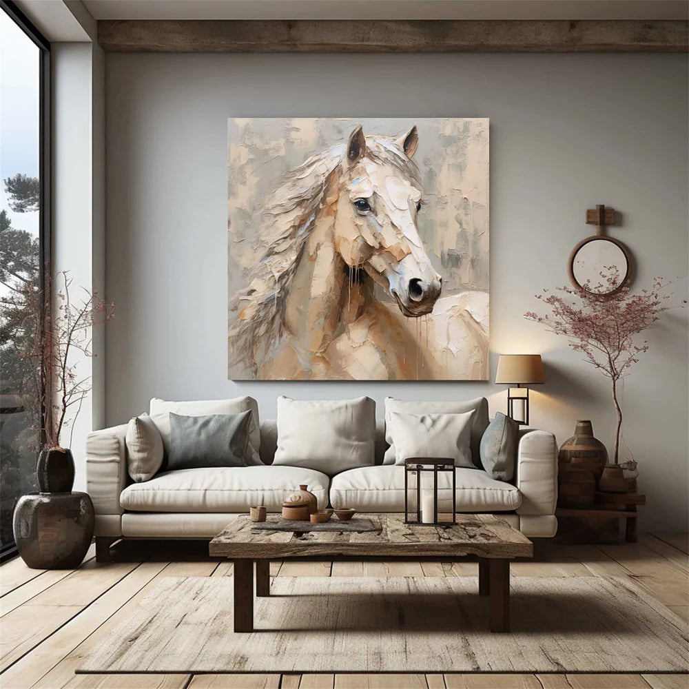 Abstract Animal Horse Textured Canvas Art #DW015