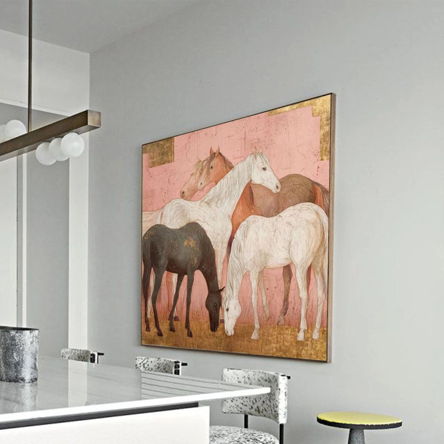 Abstract Animal Horse Canvas Art #DW127