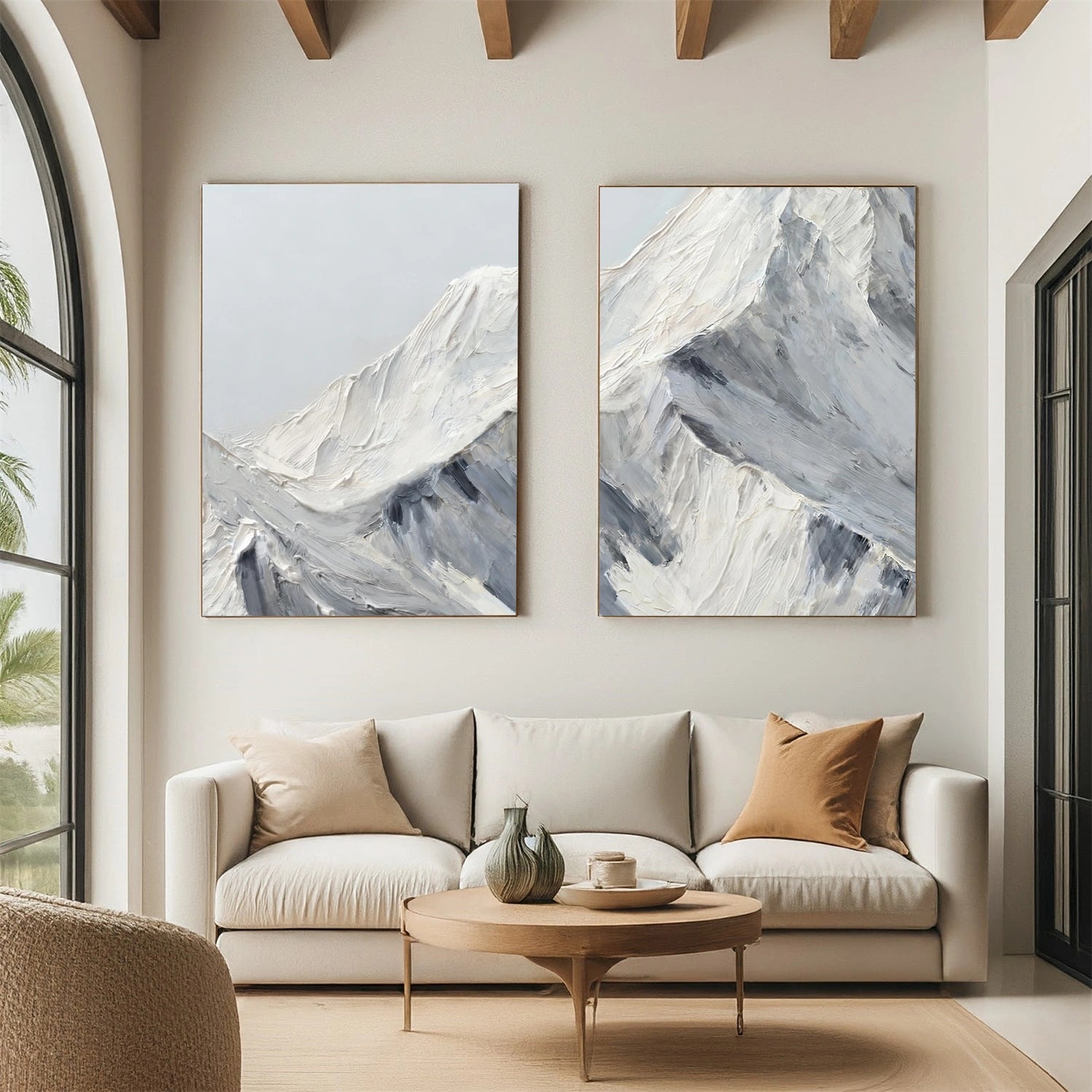 Minimalist Mountain Textured Canvas Art #BT057
