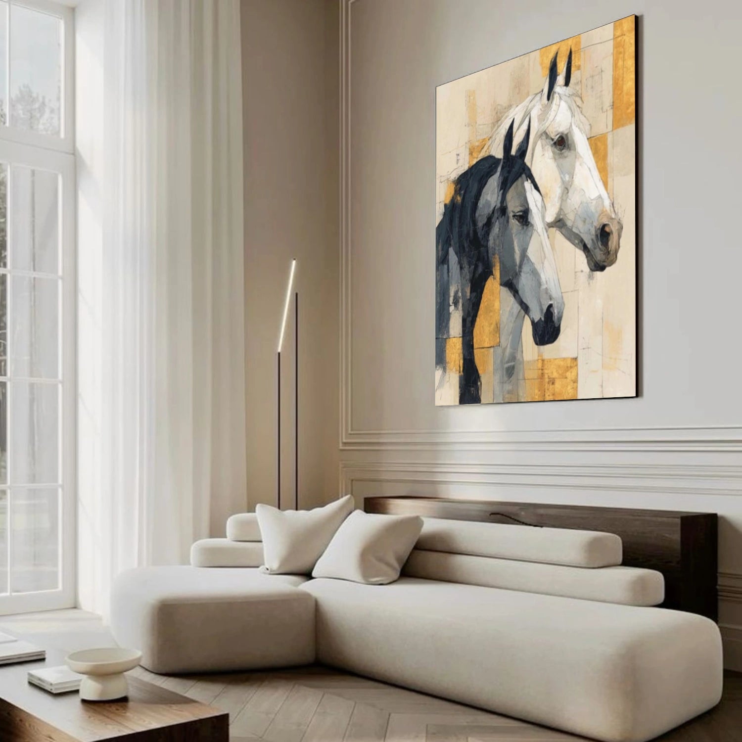 Abstract Animal Horse Textured Canvas Art #DW076
