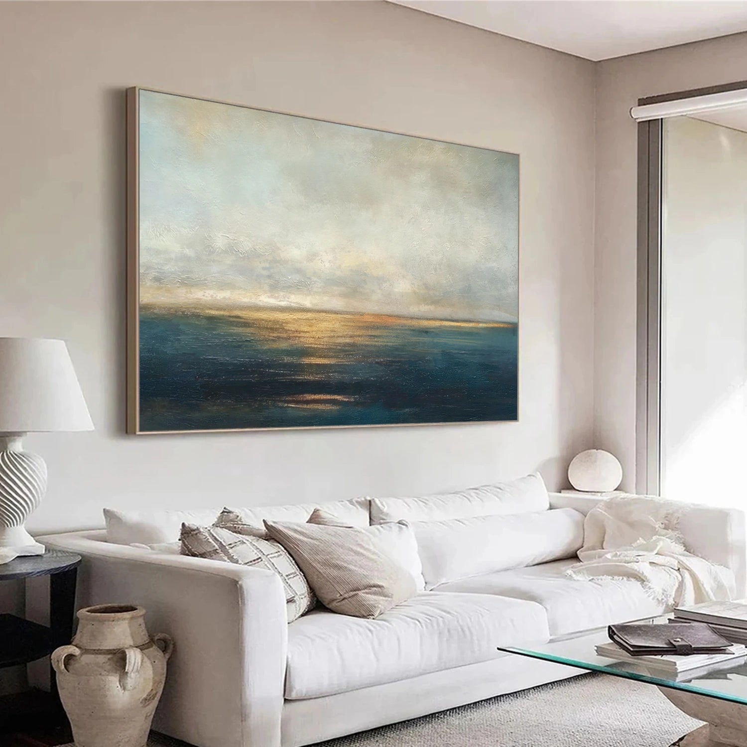 Blue and Gold Abstract Wall Art #VA208
