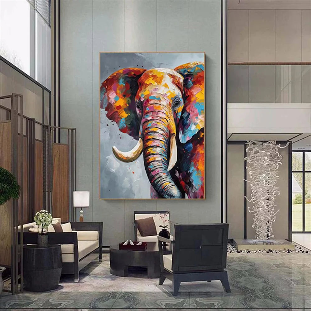 Colorful Abstract Animal Canvas Art #DW034