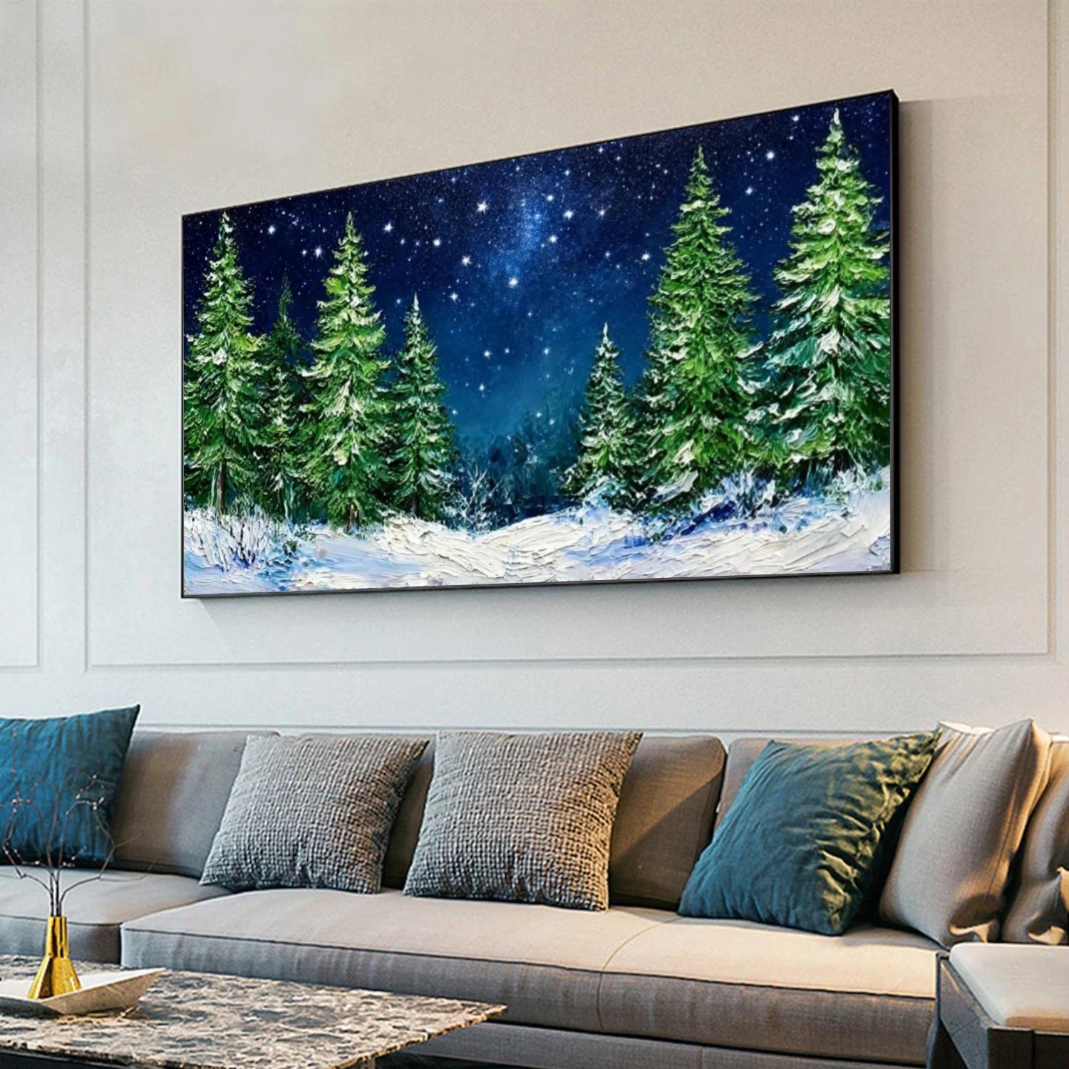 Abstract Flower And Tree Textured Canvas Art #MF108