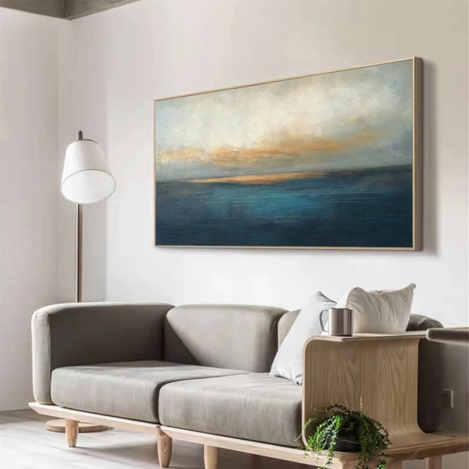 Blue and Gold Abstract Wall Art #VA212