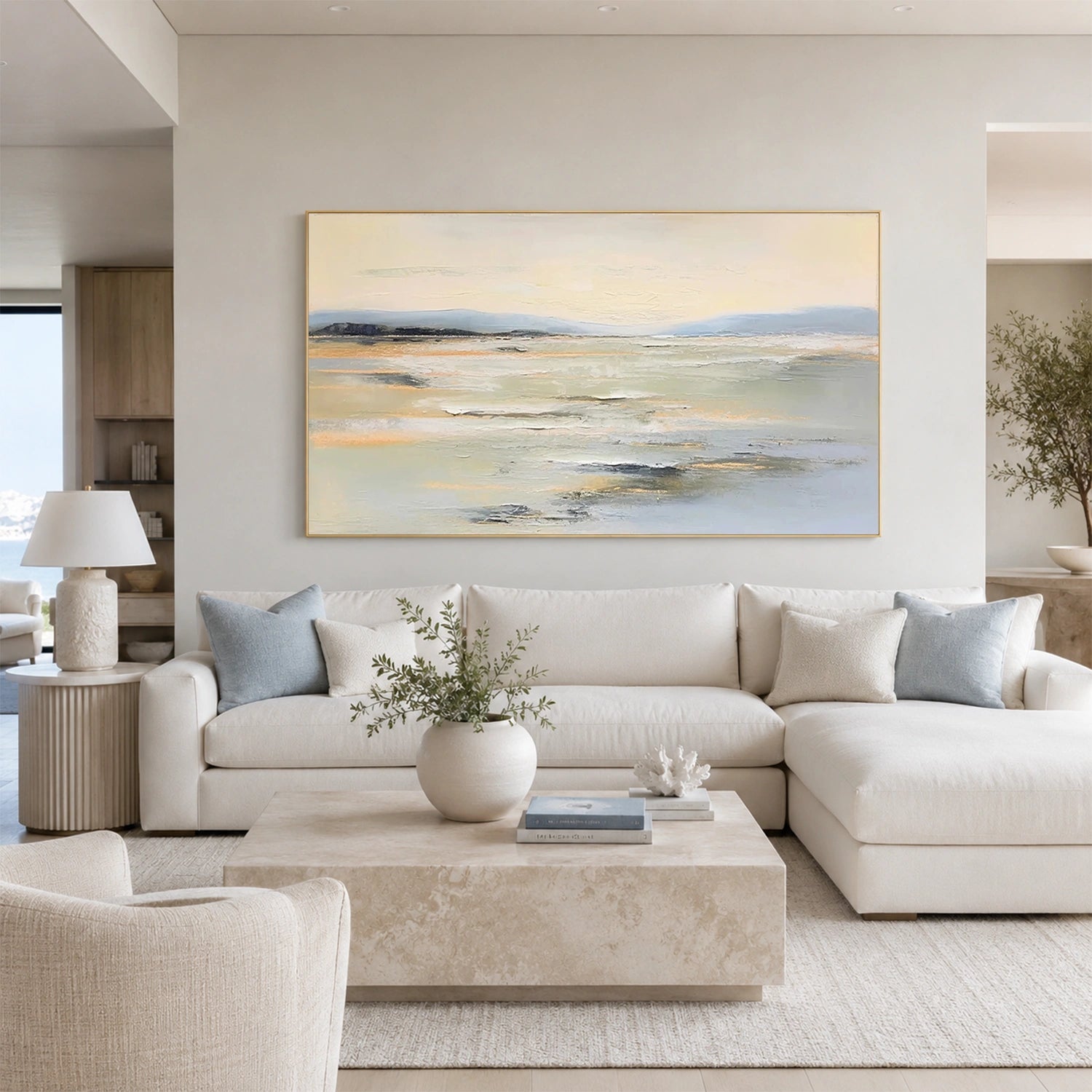 Abstract Ocean And Sky Canvas Art #OC215