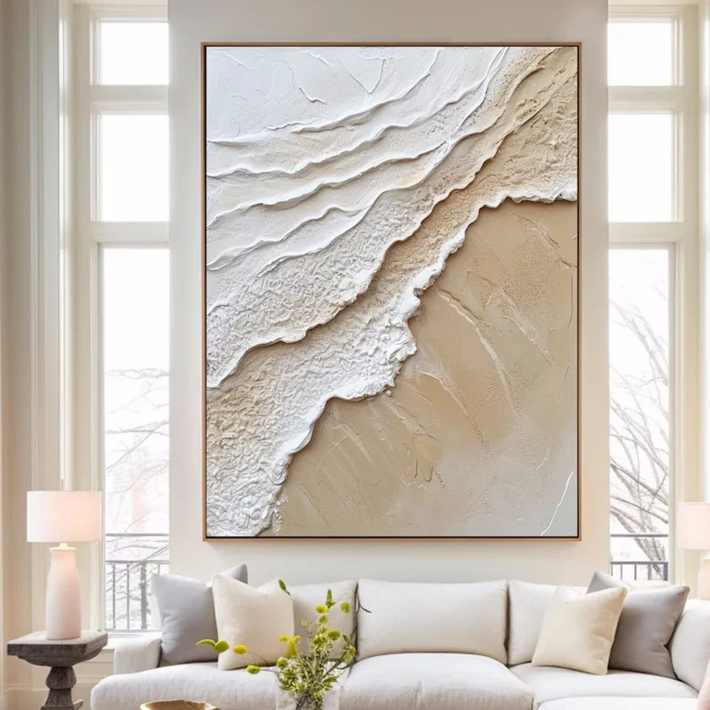 Minimalist Ocean And Sky Textured Canvas Art #OC006