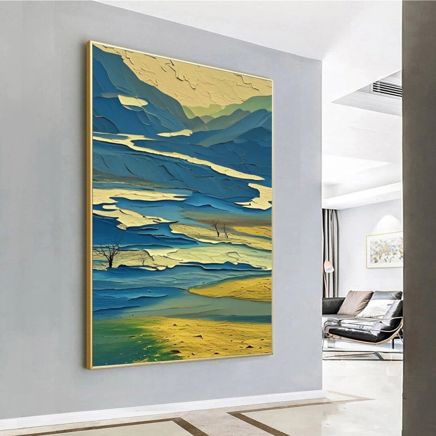 Abstract Mountain Textured Canvas Art #BT053