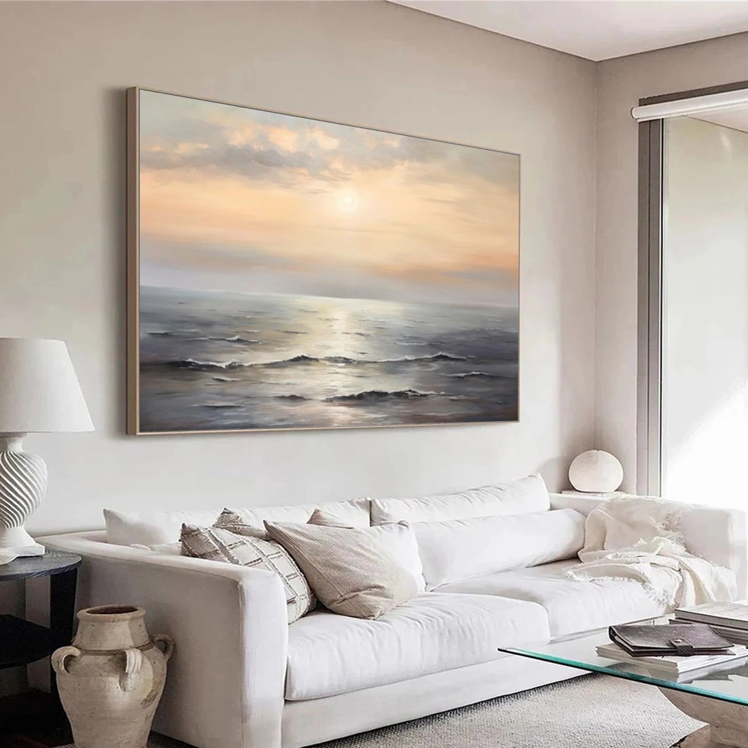 Abstract Ocean And Sky Canvas Art #OC077