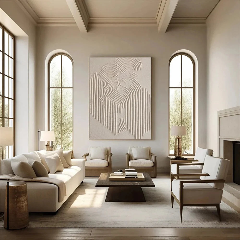 Beige Minimalist Textured Wall Art #WM039
