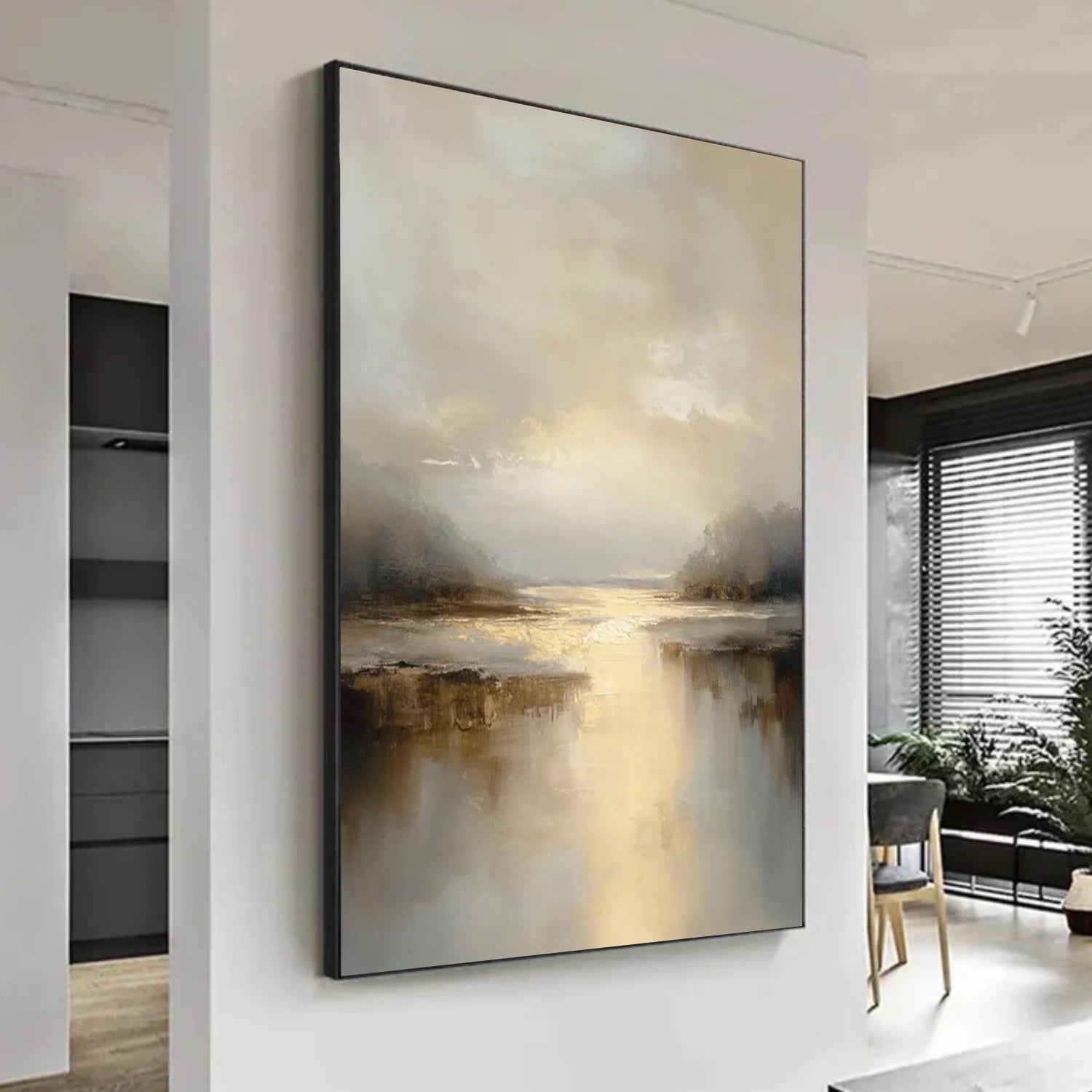 Abstract Ocean And Sky Canvas Art #OC098