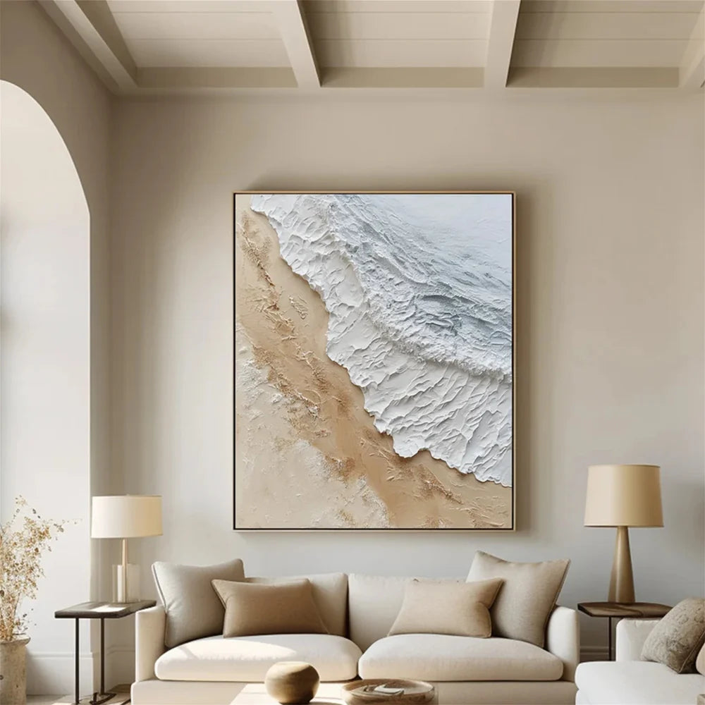 Abstract Ocean And Sky Textured Canvas Art #OC058