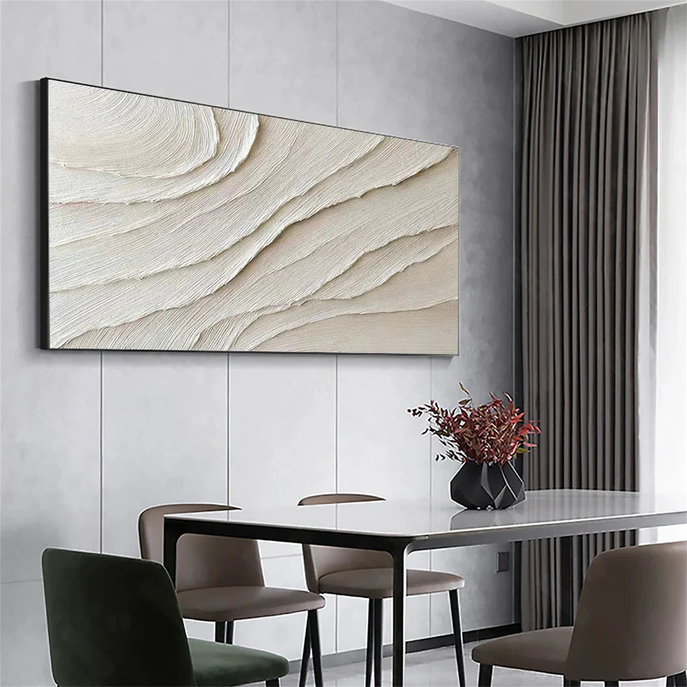 Beige Minimalist Textured Canvas Art #WM008