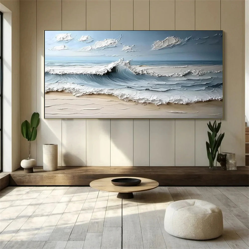 Abstract Ocean And Sky Textured Canvas Art # OC009