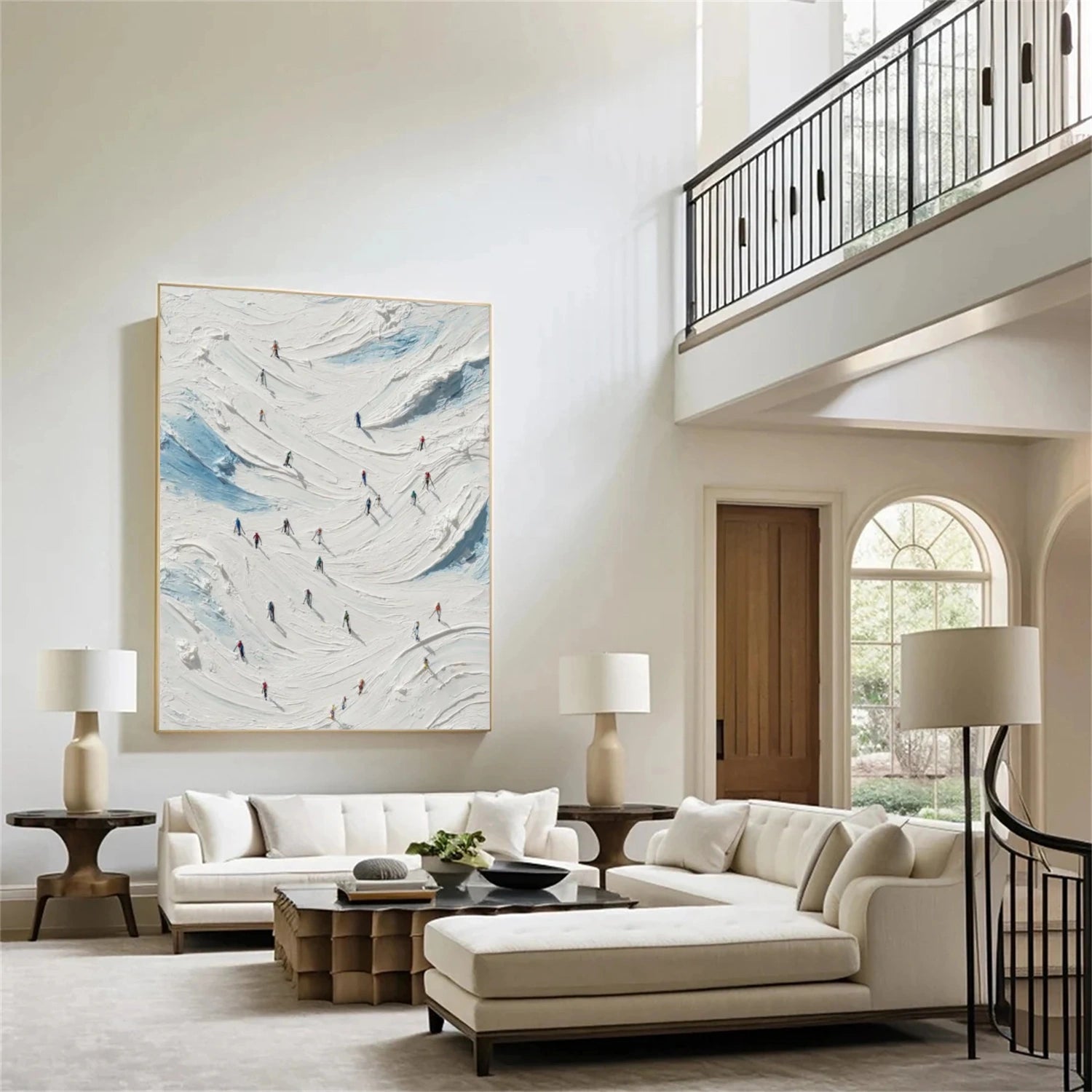 Skiing Sport Textured Canvas Painting #PB032