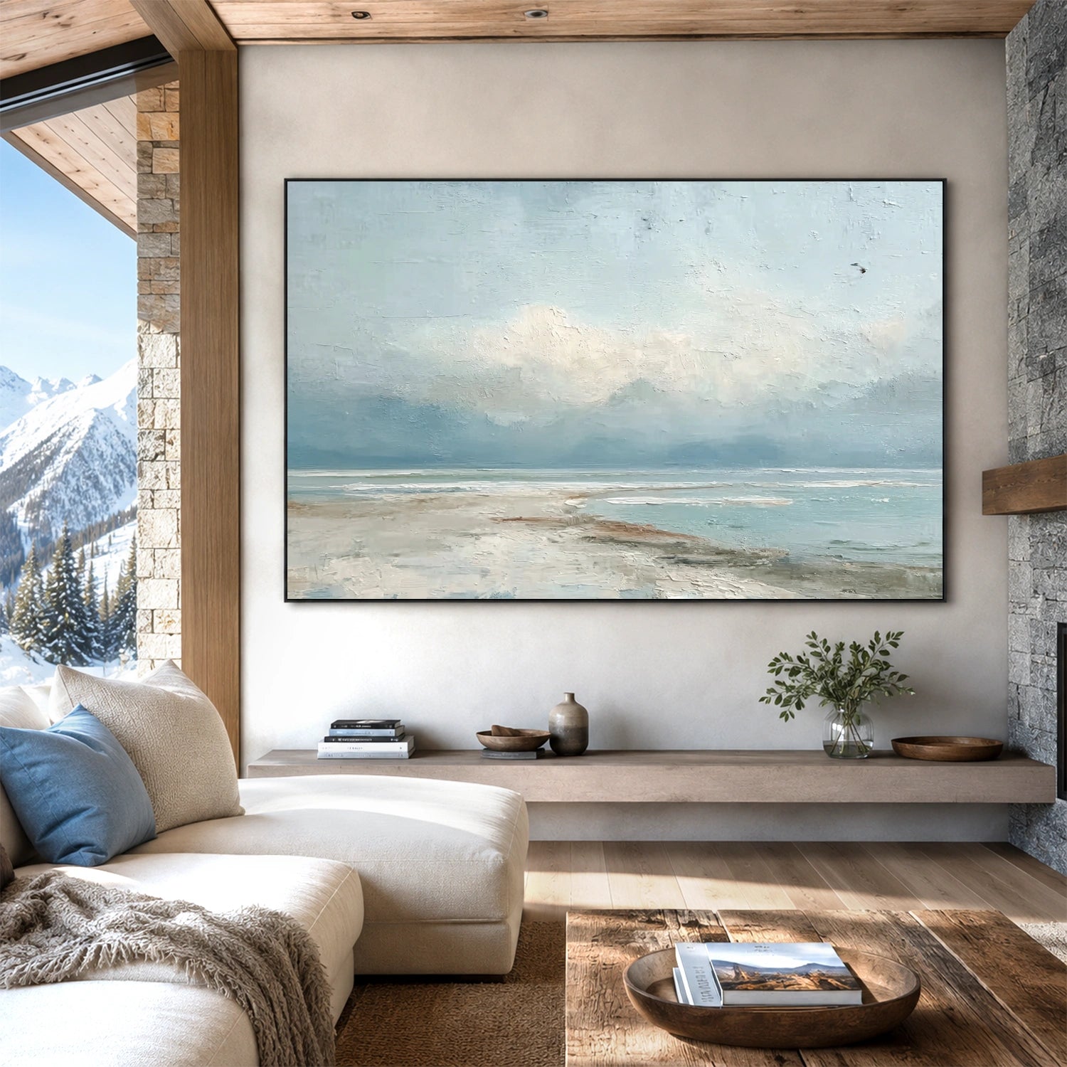Abstract Ocean And Sky Canvas Art #OC209