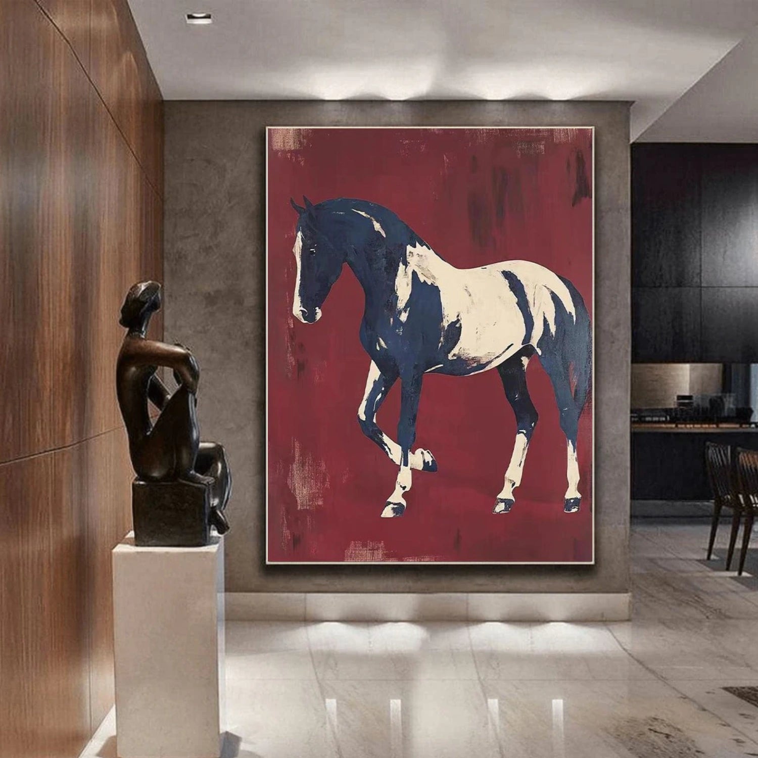 Abstract Animal Horse Canvas Art #DW084