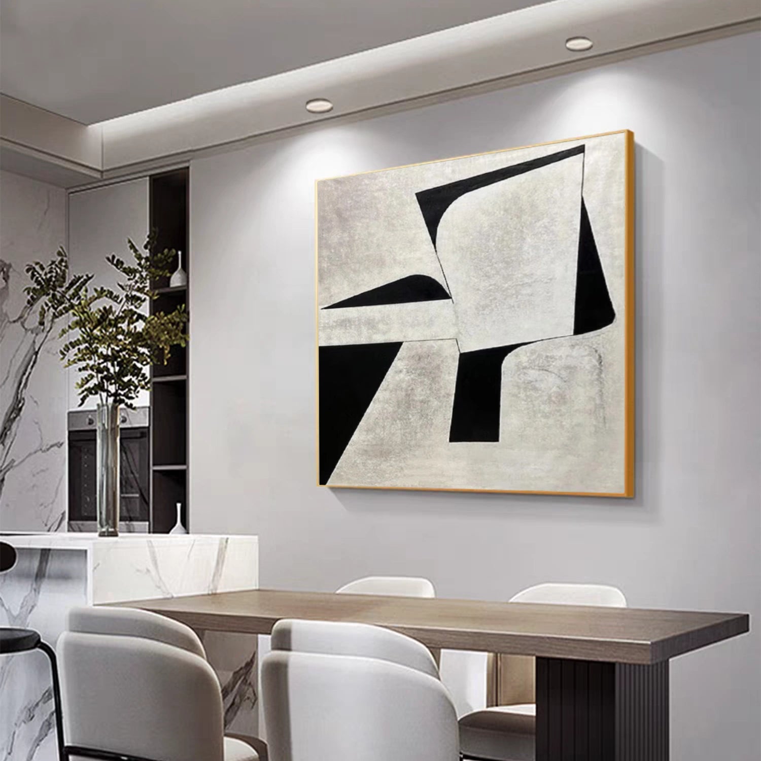 Black and White Minimalist Canvas Art #WZ098