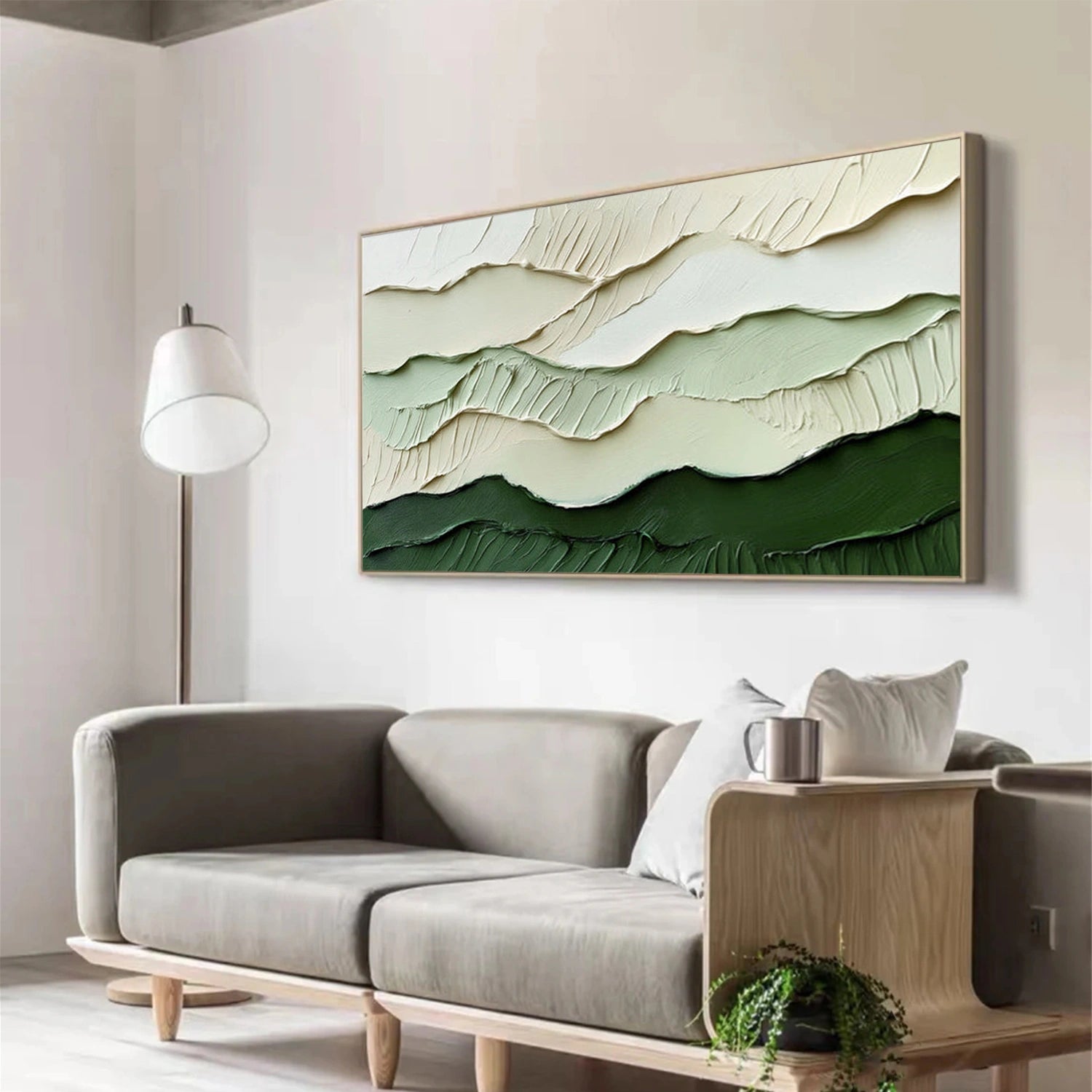 Green Minimalist Textured Canvas Art #WM152
