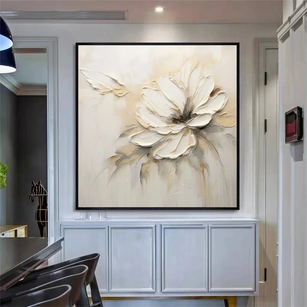 Minimalist Flower And Tree Textured Canvas Art #MF068
