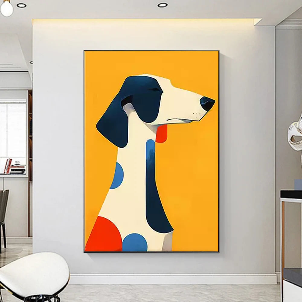 Abstract Animal Dog Canvas Art #DW007