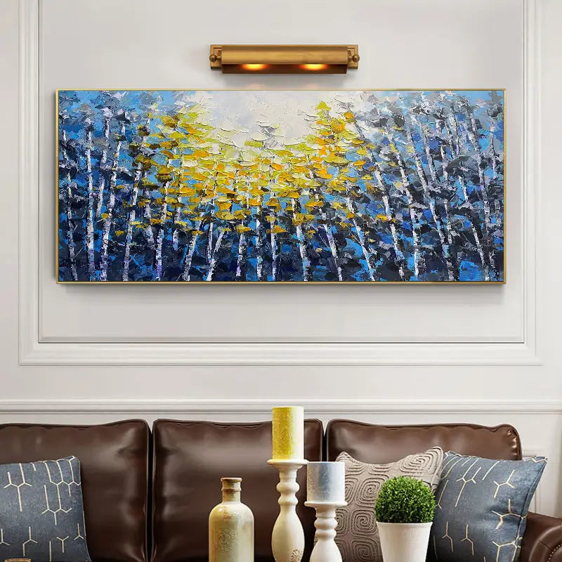 Colorful Abstract Flower And Tree Textured Canvas Art #MF046