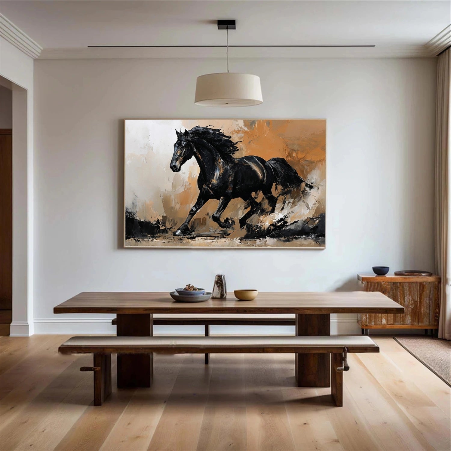Abstract Animal Horse Canvas Art #DW136