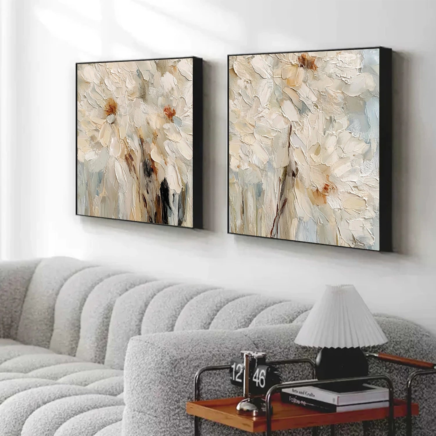 Abstract Flower And Tree Textured Canvas Art Set of 2 #MF182