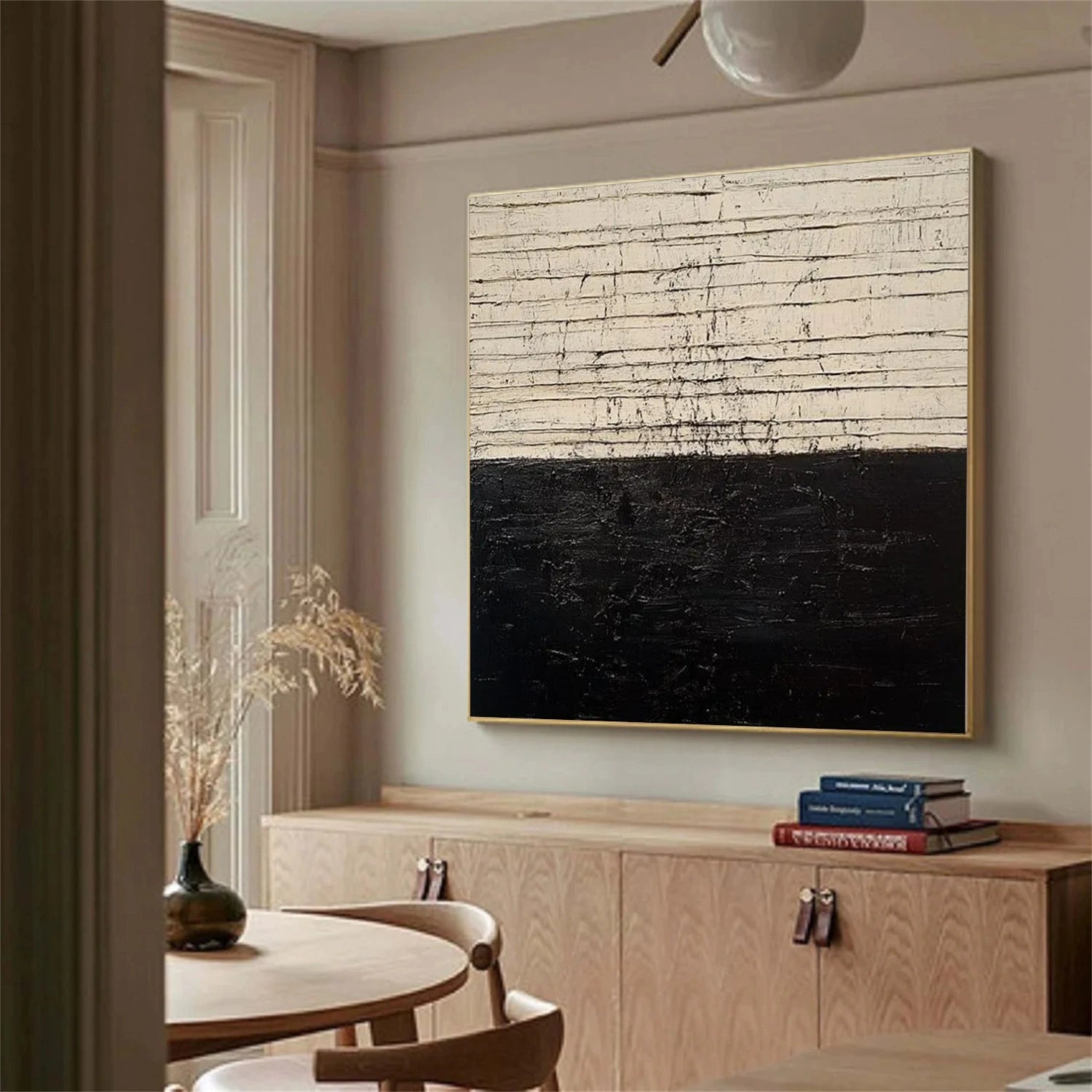 Black and White Wabi Sabi Textured Wall Art #VS093