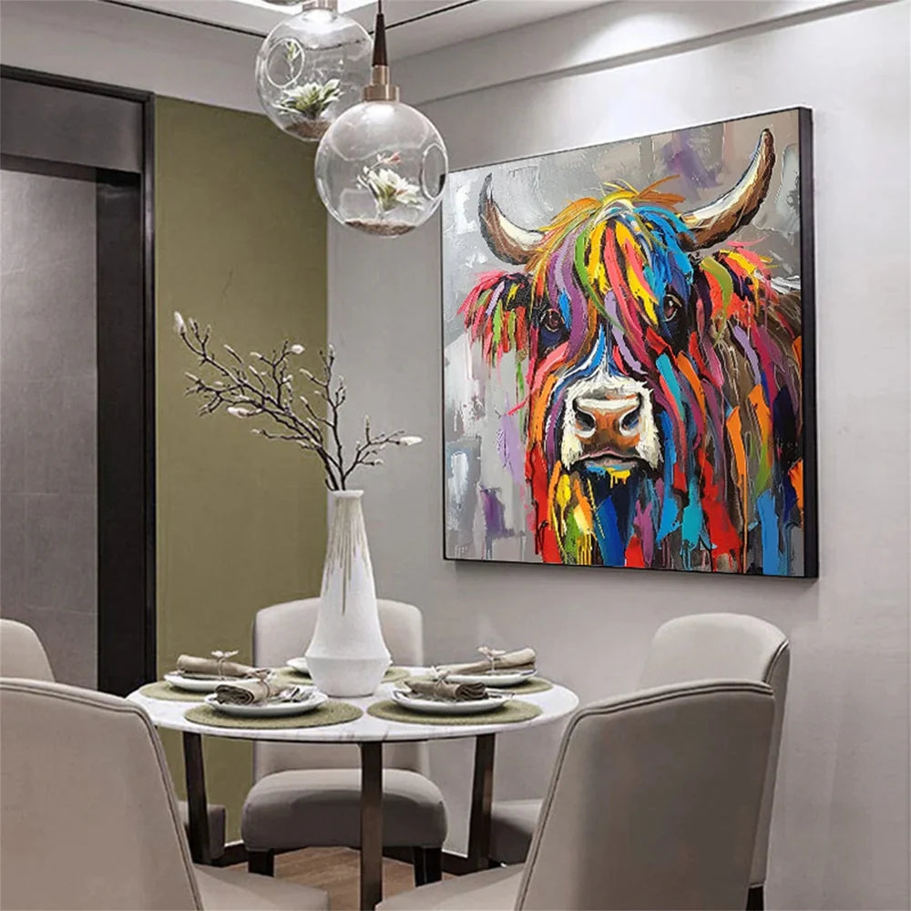 Colorful Abstract Animal Canvas Art #DW036