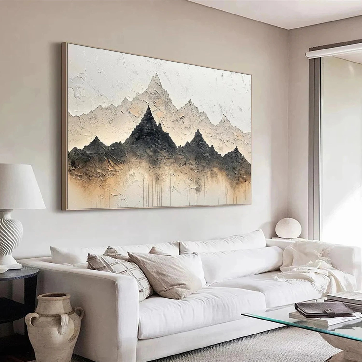 Abstract Mountain Textured Canvas Art #BT068