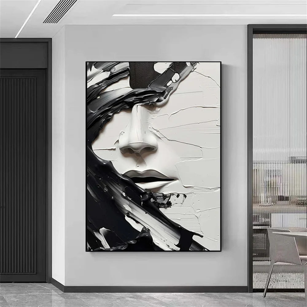 Abstract Portrait Textured Wall Art # LA004