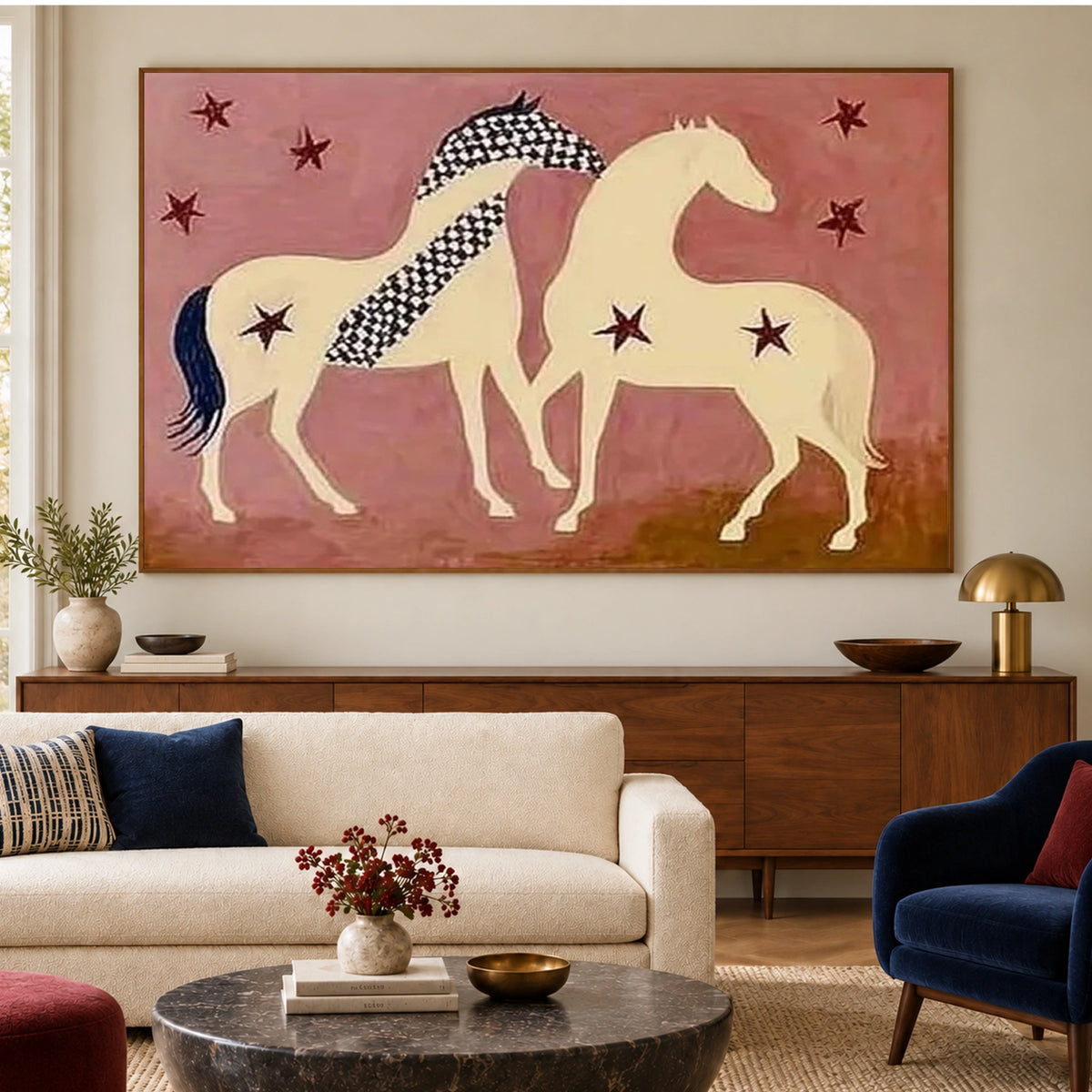 Abstract Animal Horse Canvas Art #DW168
