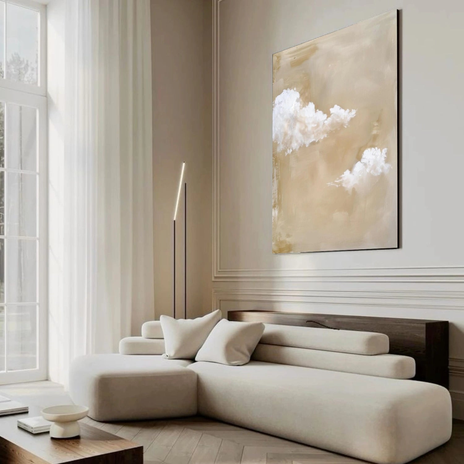 Minimalist Ocean And Sky Canvas Art #OC092