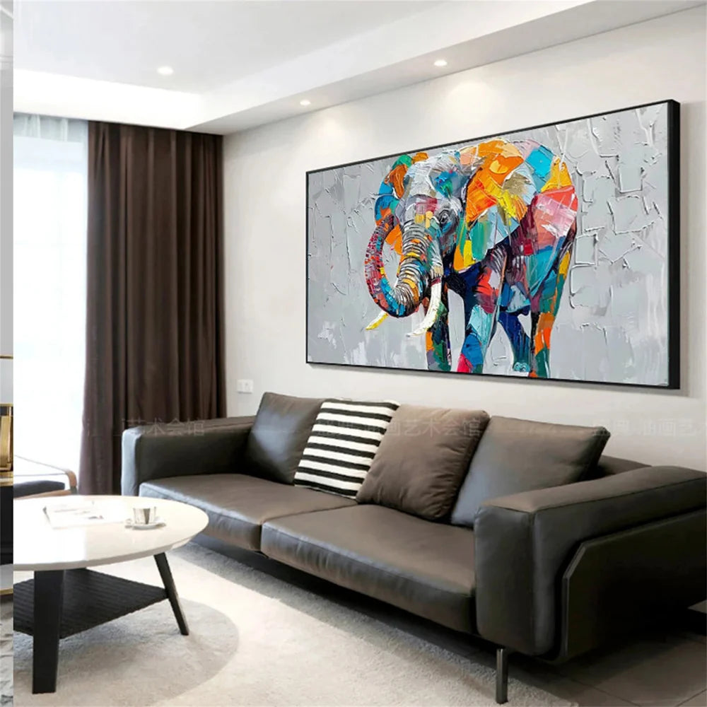 Colorful Abstract Animal Canvas Art #DW035