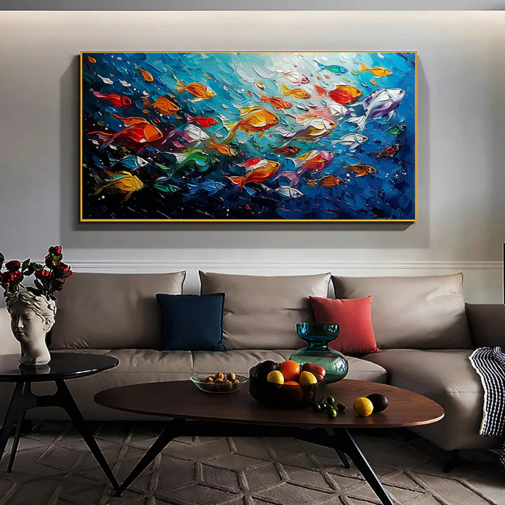 Colorful Abstract Textured Animal Canvas Art #DW024