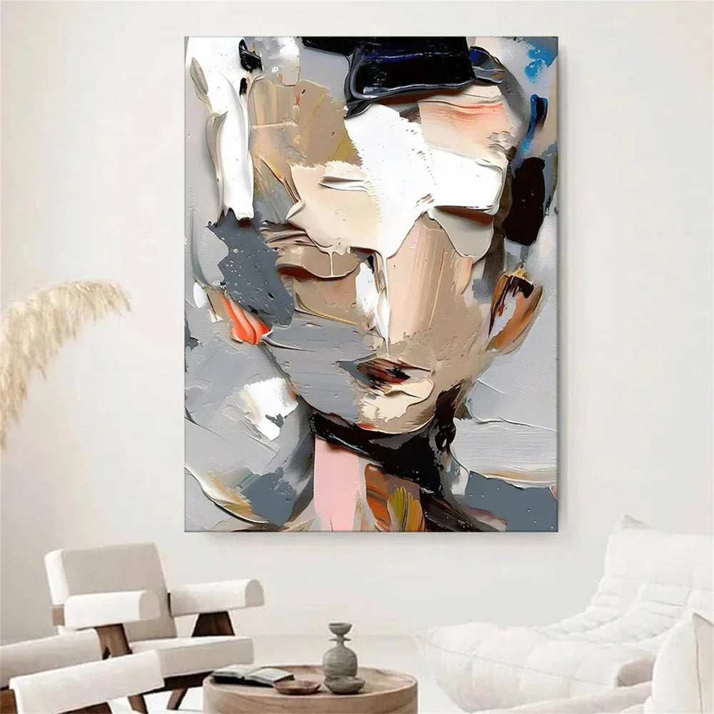 Abstract Portrait Textured Wall Art # LA013