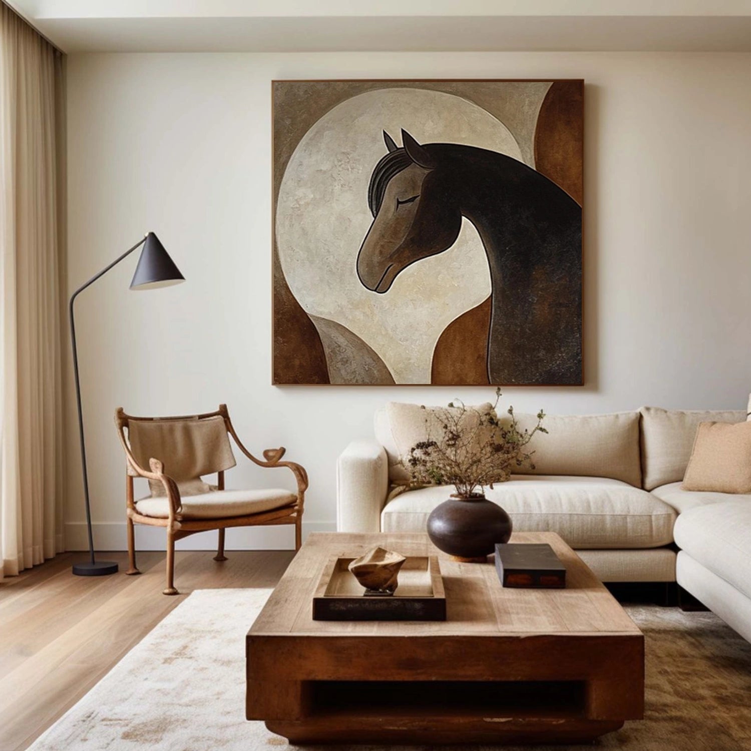 Abstract Animal Horse Canvas Art #DW137