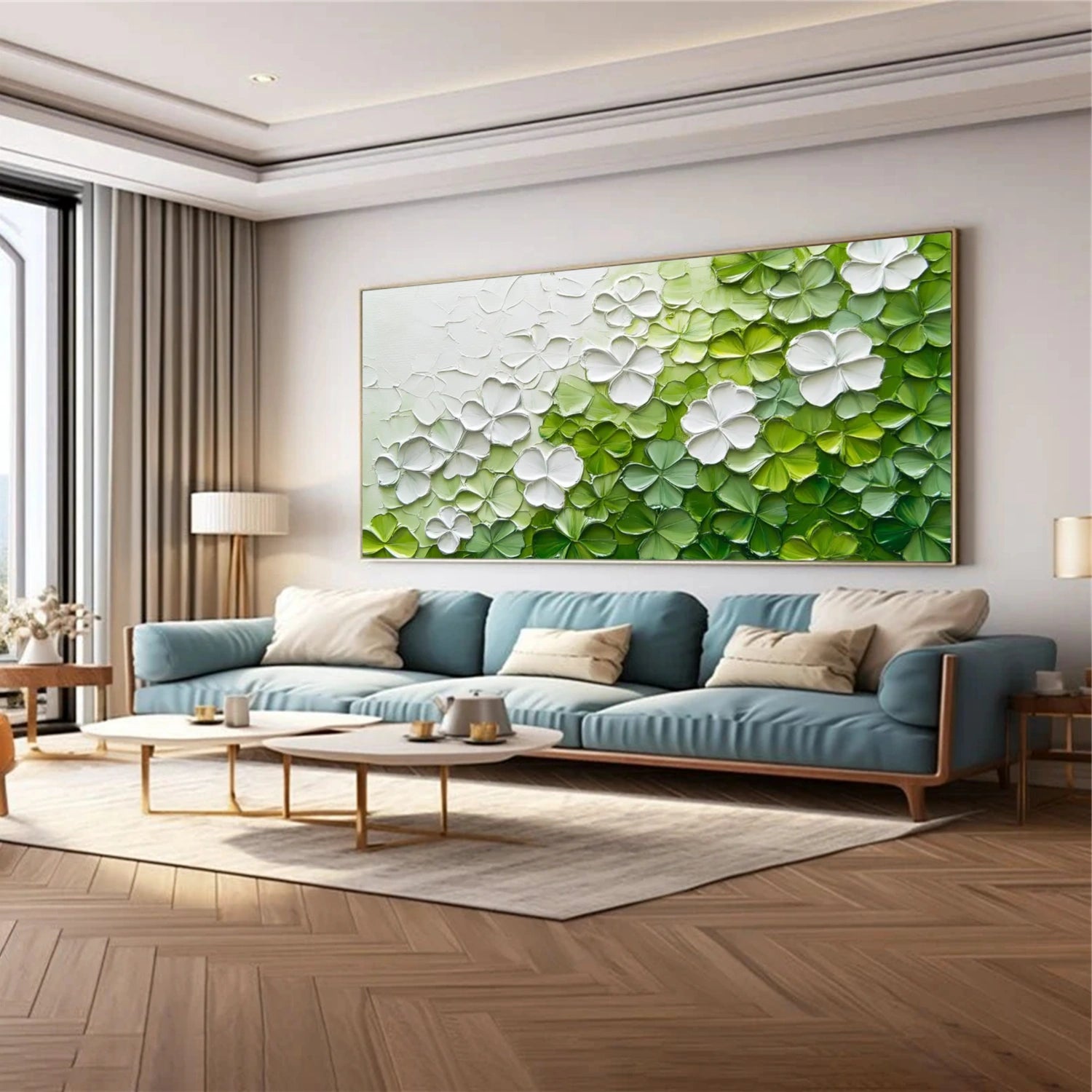 Minimalist Flower And Tree Textured Canvas Art #MF076