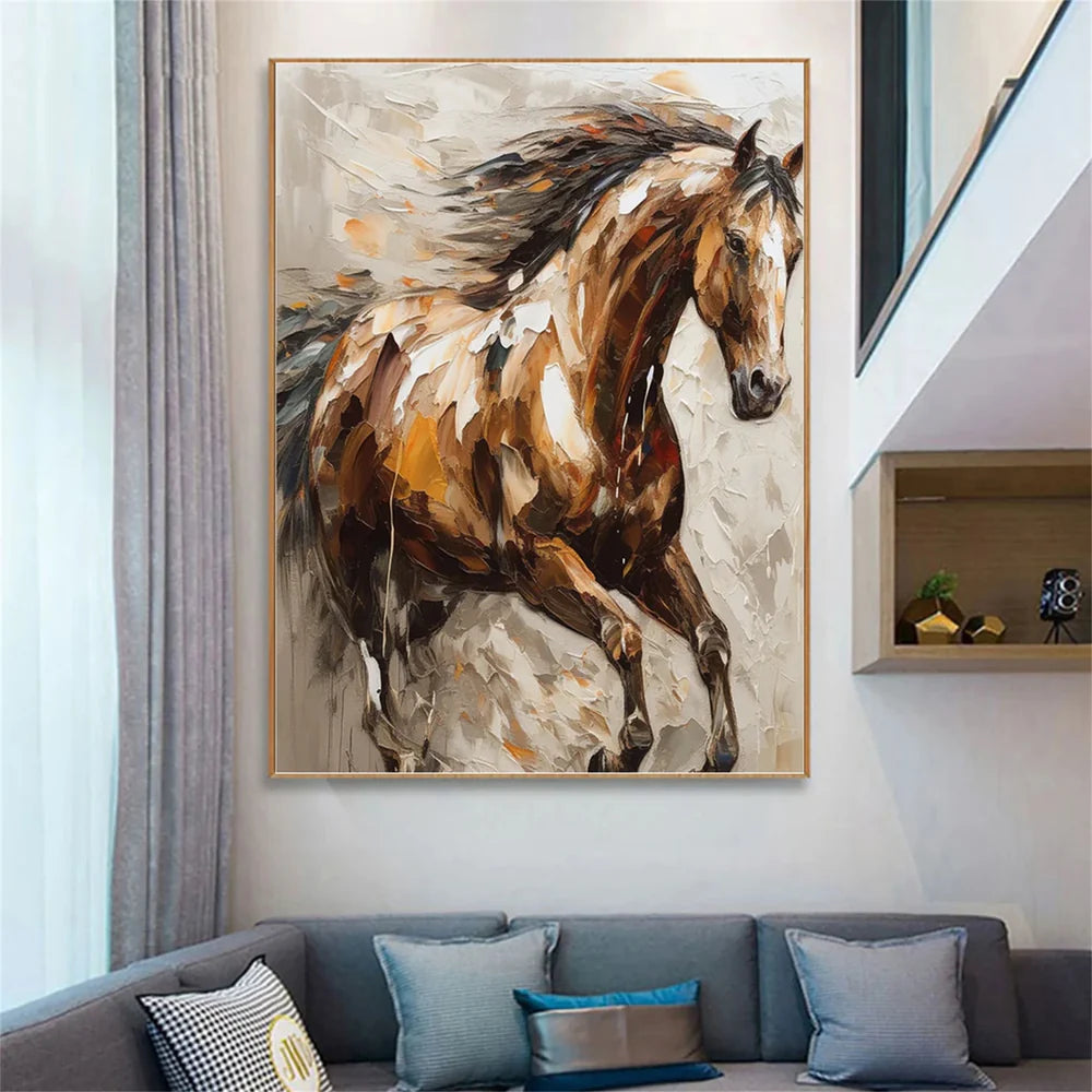 Abstract Animal Horse Canvas Art #DW014