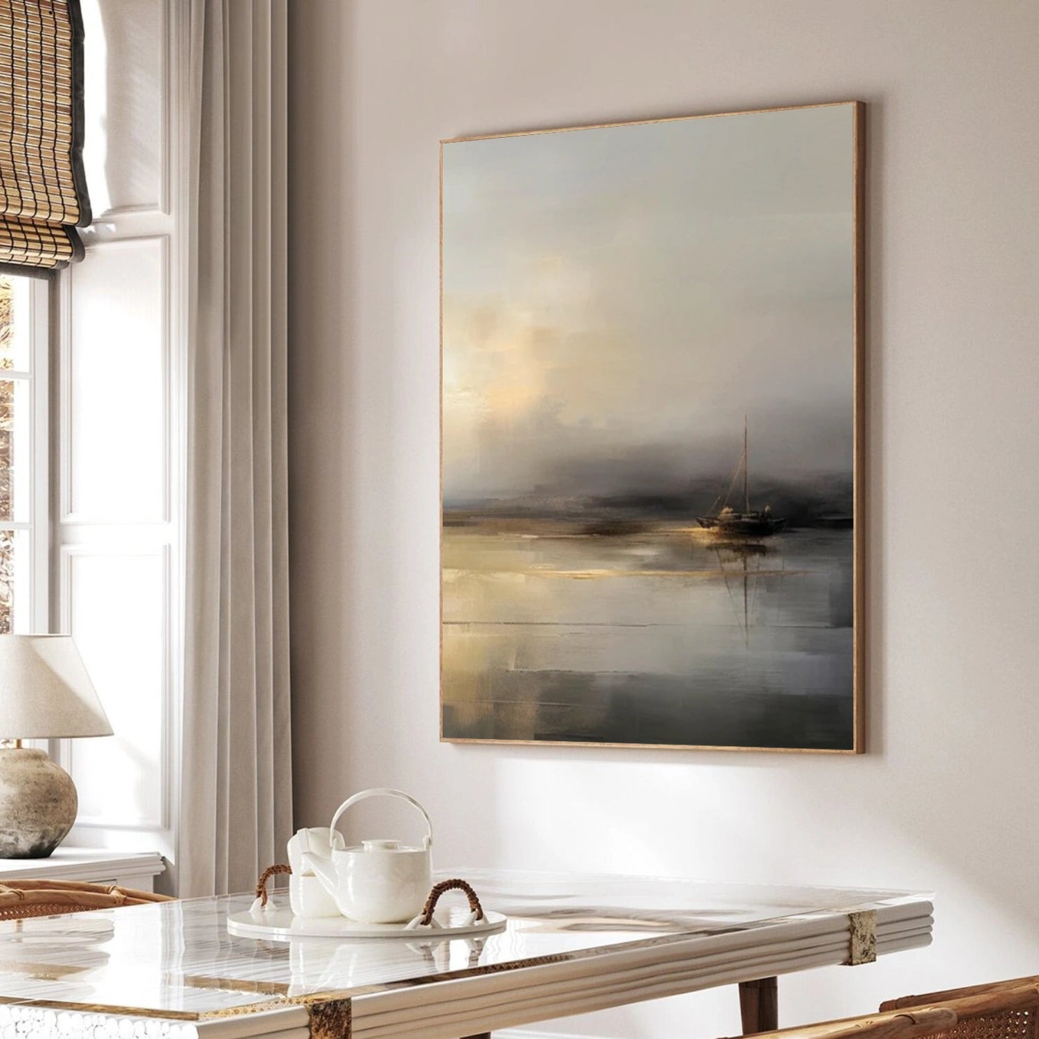 Abstract Ocean And Sky Canvas Art #OC080