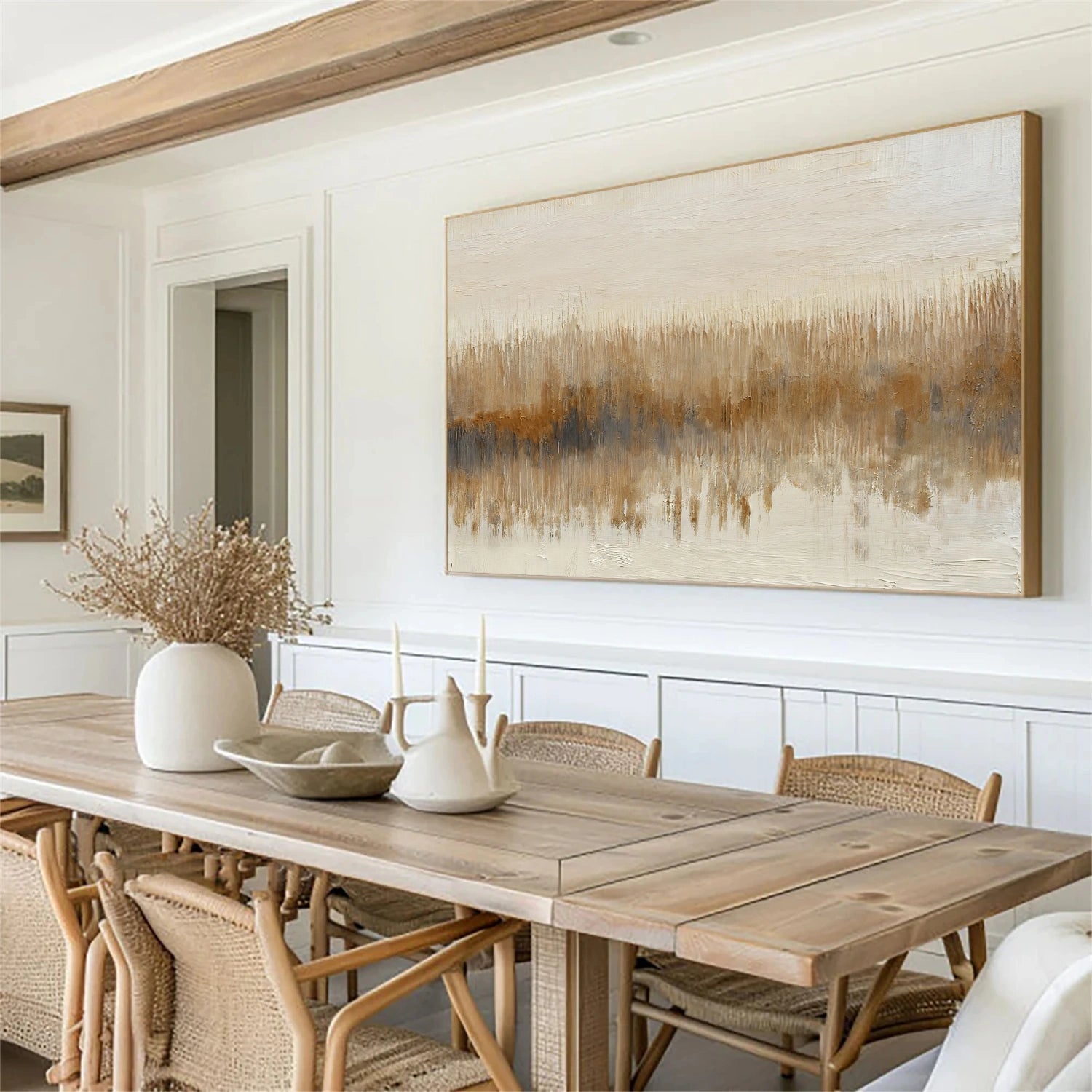 Beige and Brown Abstract Wall Art #VA203