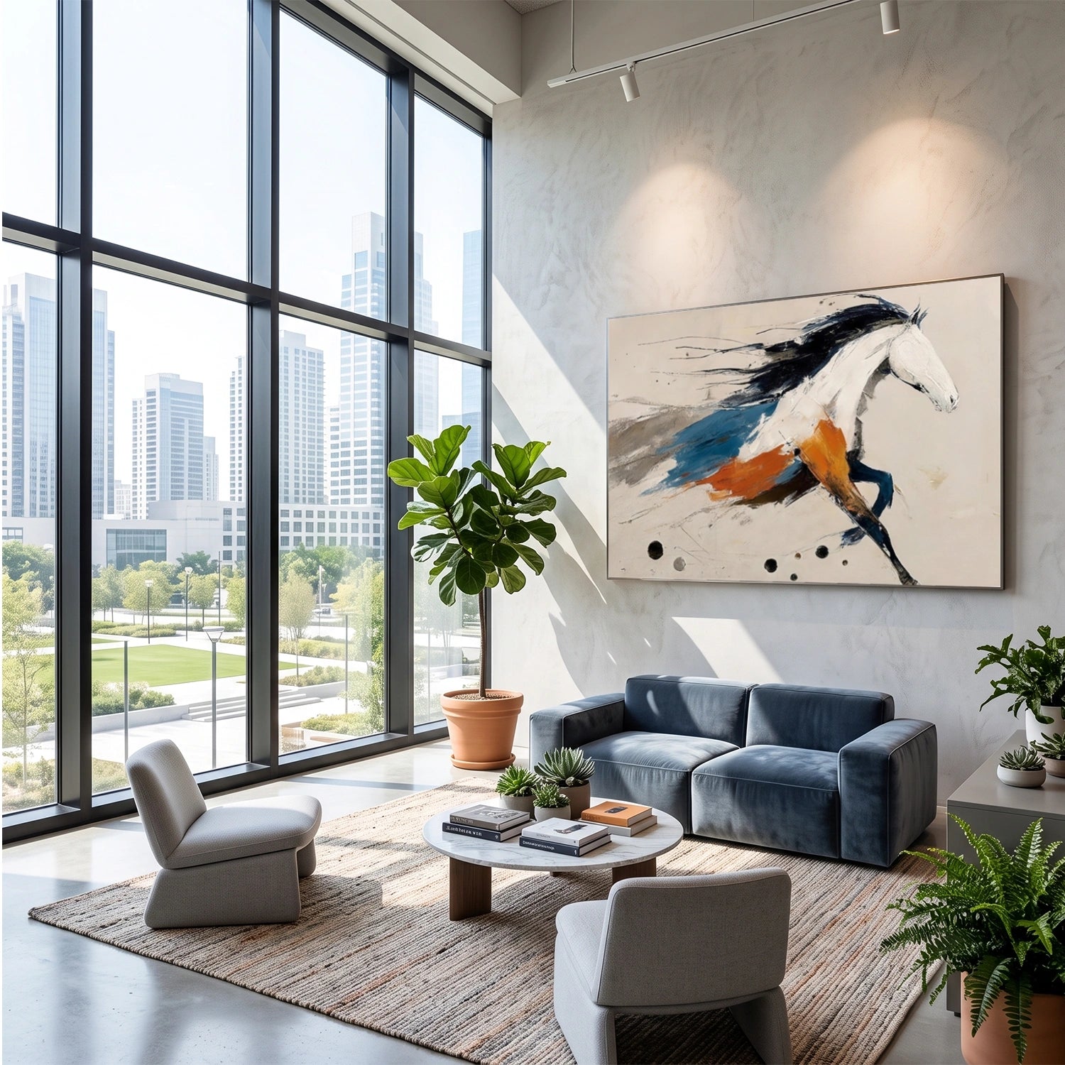 Abstract Animal Horse Canvas Art #DW147
