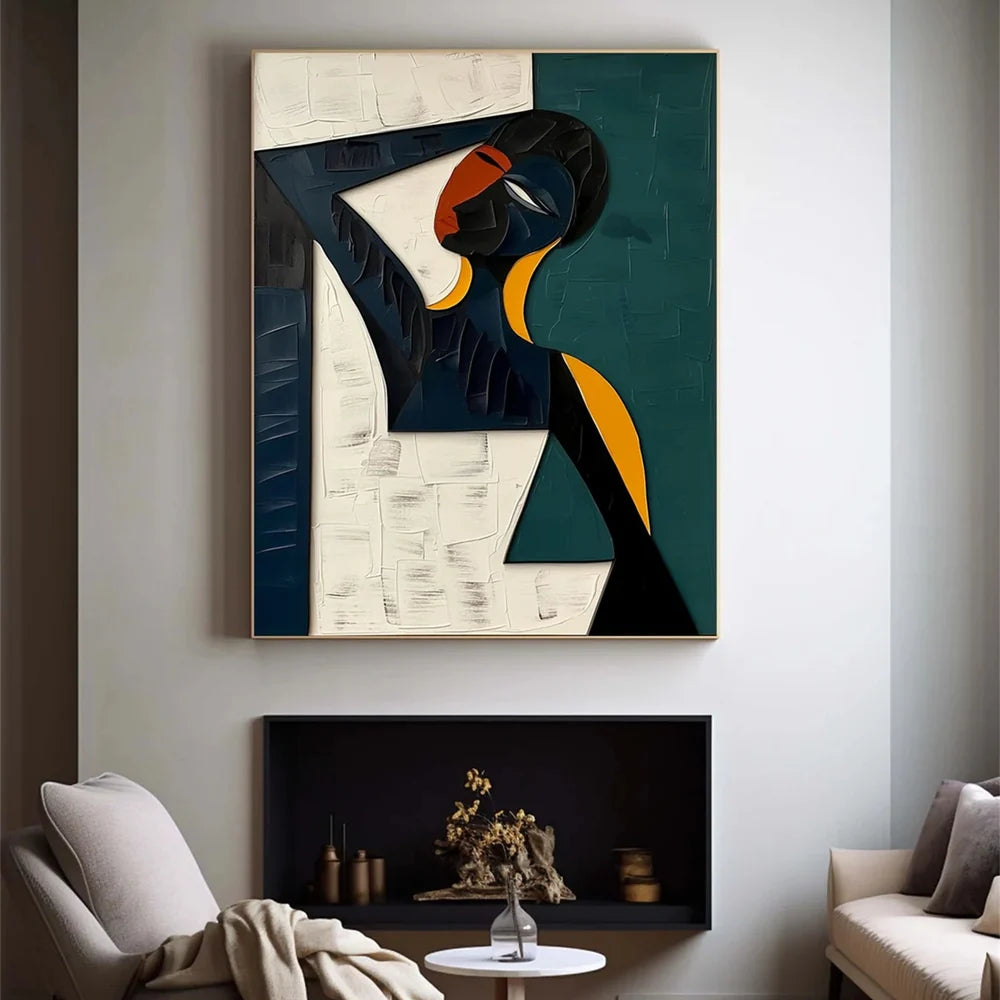 Abstract Portrait Textured Wall Art # LA002