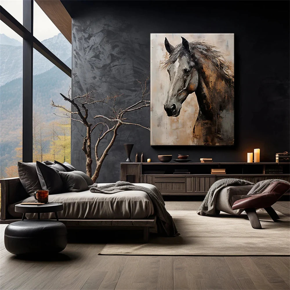 Abstract Animal Horse Canvas Art #DW003